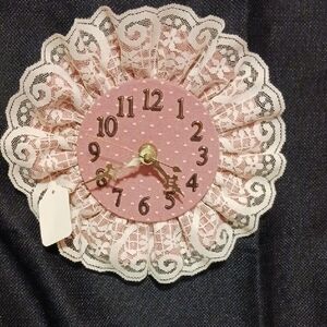 Pink Lace Wall Clock